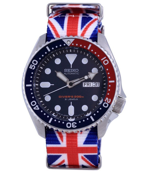 Seiko Automatic Diver&#39,s Polyester Japan Made SKX009J1-var-NATO28 200M Herrklocka