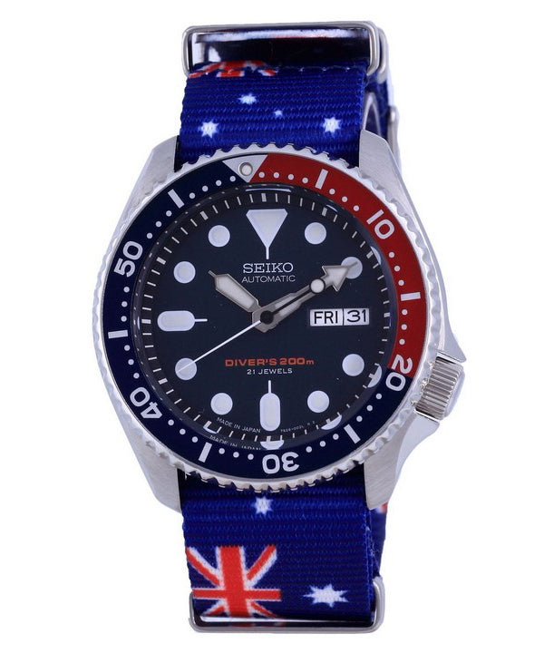 Seiko Automatic Diver&#39,s Polyester Japan Made SKX009J1-var-NATO30 200M Herrklocka