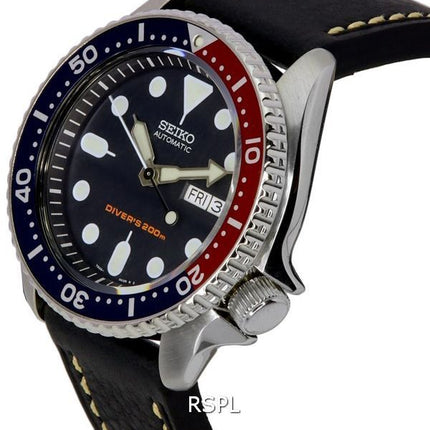 Seiko Automatic Diver's Ratio Black Leather SKX009K1-LS2 200M Herrklocka