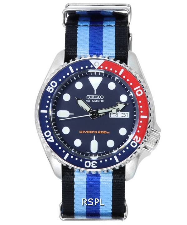 Seiko Blue Dial Automatic Diver's SKX009K1-var-NATO20 200M herrklocka