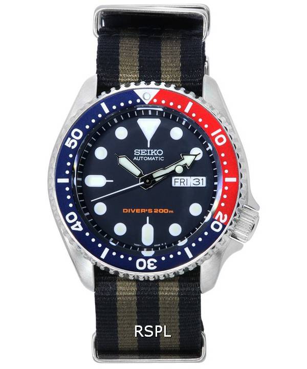 Seiko Blue Dial Automatic Diver's SKX009K1-var-NATO21 200M herrklocka
