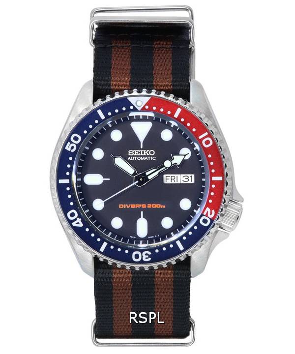 Seiko Blue Dial Automatic Diver's SKX009K1-var-NATO22 200M herrklocka