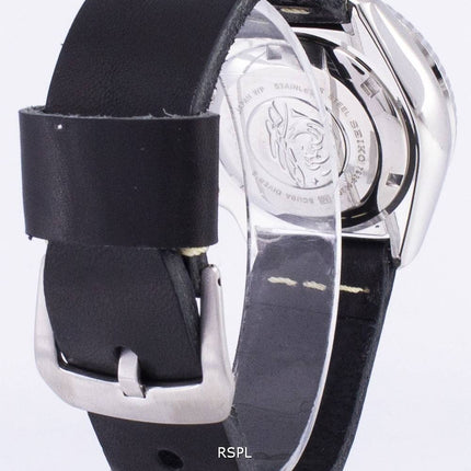 Seiko Automatic SKX011J1-LS14 Diver's 200M Japan gjorde svart läder rem mäns klockor