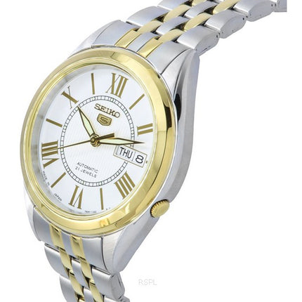 Seiko 5 Two Tone Rostfritt Stål Silver Urtavla 21 Jewels Automatisk SNKL36J1 Herrklocka