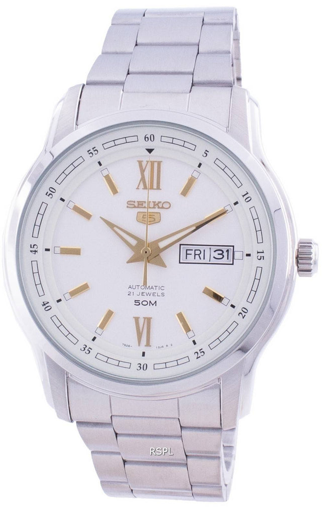 Seiko 5 automatisk vit urtavla SNKP15 SNKP15K1 SNKP15K Herrklocka