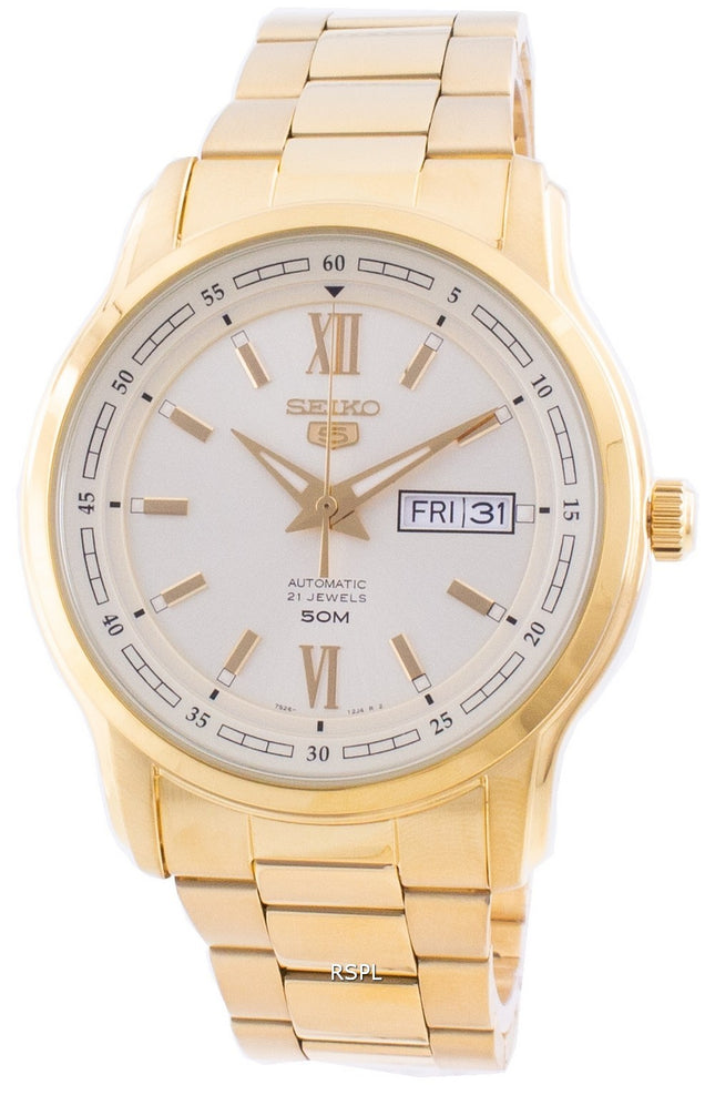 Seiko 5 Automatic Gold Tone Dial SNKP20 SNKP20K1 SNKP20K Herrklocka