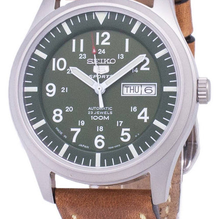 Seiko 5 Sports SNZG09J1-LS17 Japan Made Brown Leather Strap Herrklocka