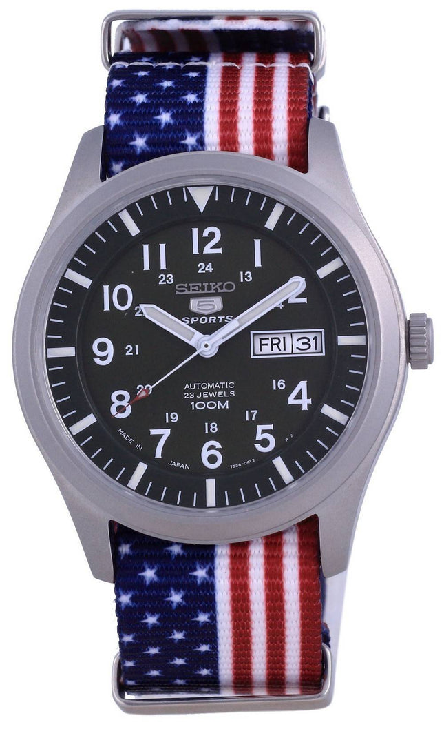 Seiko 5 Sports Automatic Japan Made SNZG09J1-var-NATO27 100M herrklocka