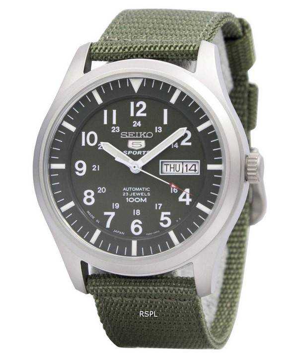 Renoverad Seiko 5 Military Automatic Sports Japan Made SNZG09 SNZG09J1 SNZG09J Herrklocka