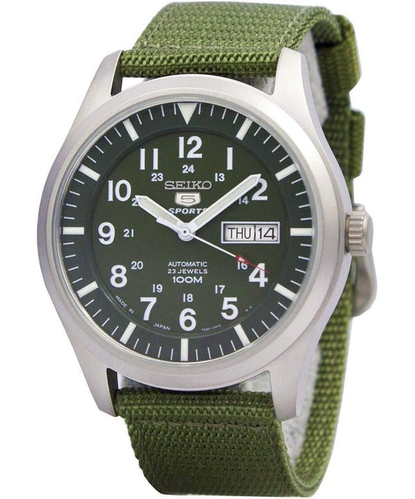 Renoverad Seiko 5 Military Automatic Sports Japan Made SNZG09 SNZG09J1 SNZG09J Herrklocka