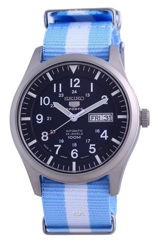 Seiko 5 Sports Automatic Polyester SNZG11J1-var-NATO24 100M Herrklocka
