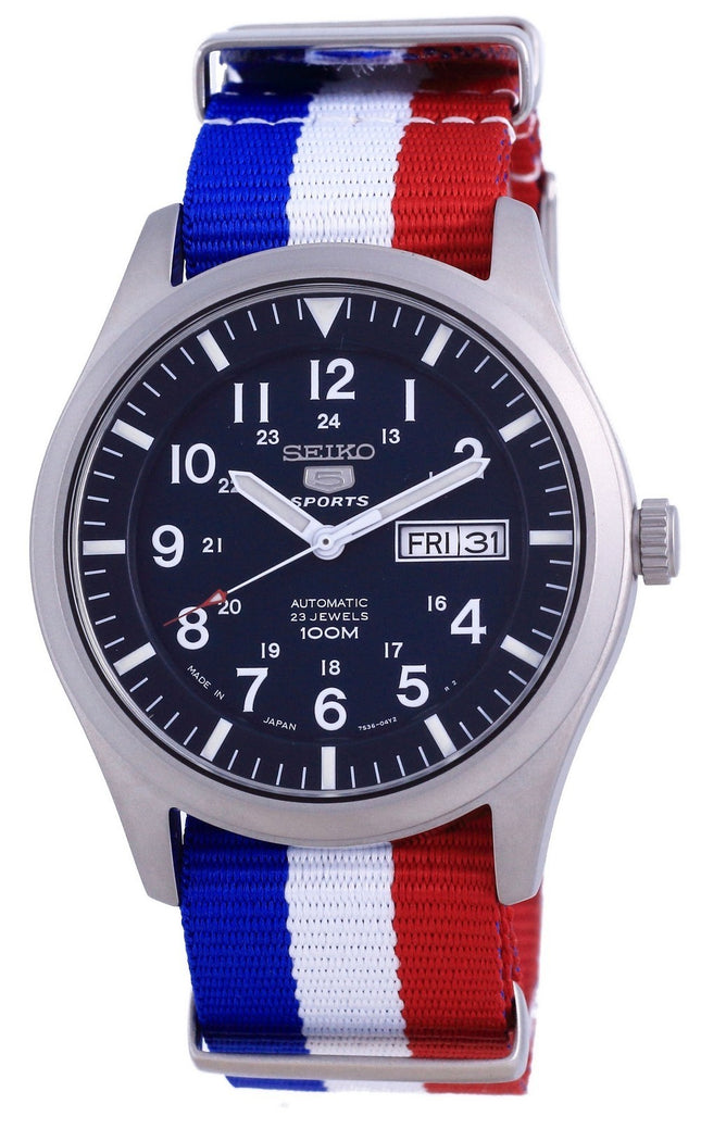 Seiko 5 Sports Automatic Polyester SNZG11J1-var-NATO25 100M Herrklocka