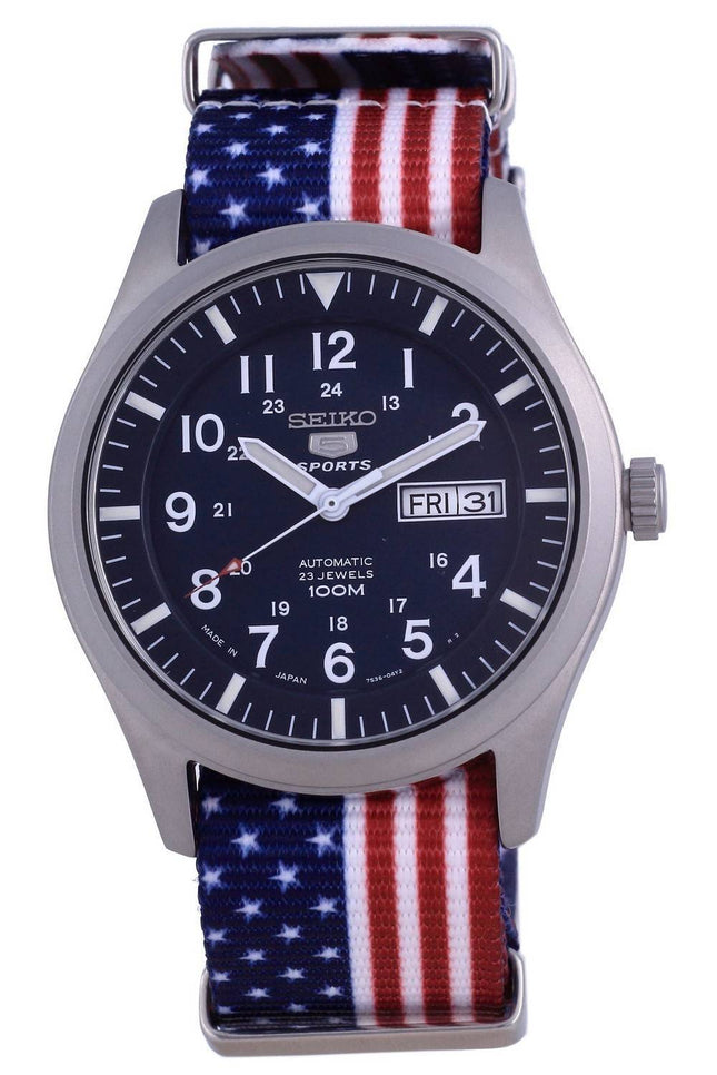 Seiko 5 Sports Automatic Polyester SNZG11J1-var-NATO27 100M Herrklocka