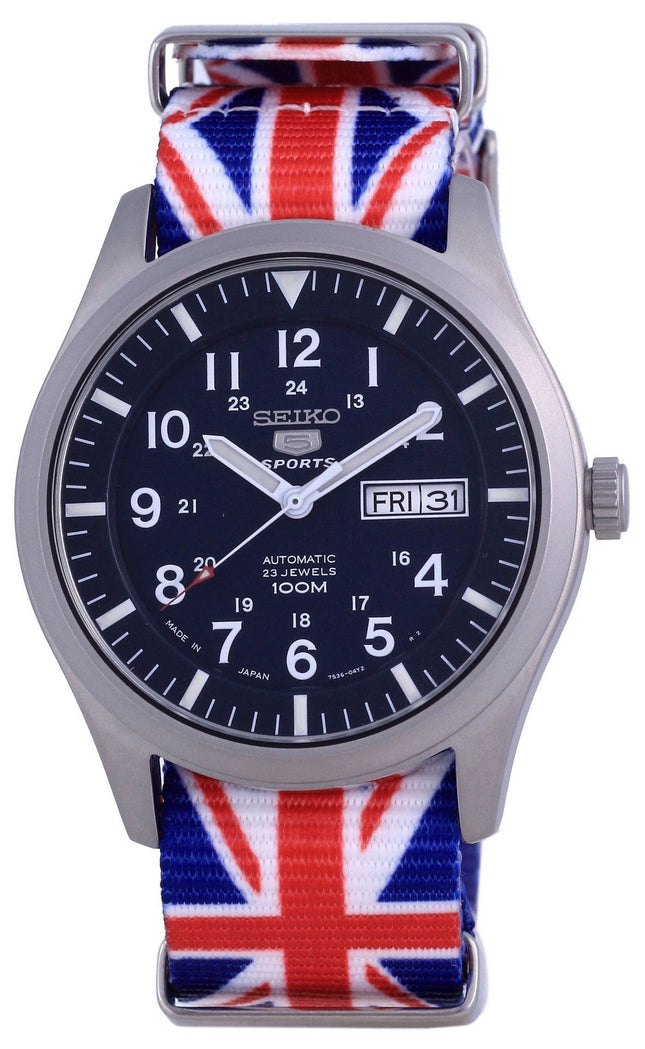 Seiko 5 Sports Automatic Polyester SNZG11J1-var-NATO28 100M Herrklocka