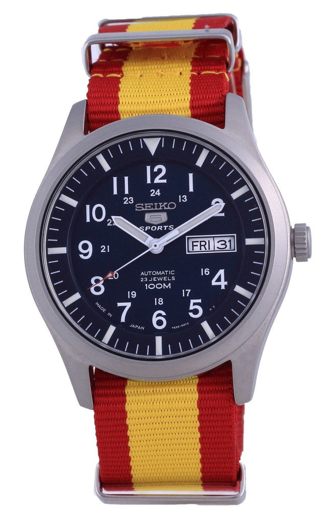 Seiko 5 Sports Automatic Polyester SNZG11J1-var-NATO29 100M Herrklocka