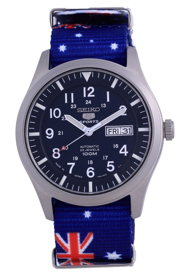 Seiko 5 Sports Automatic Polyester SNZG11J1-var-NATO30 100M Herrklocka