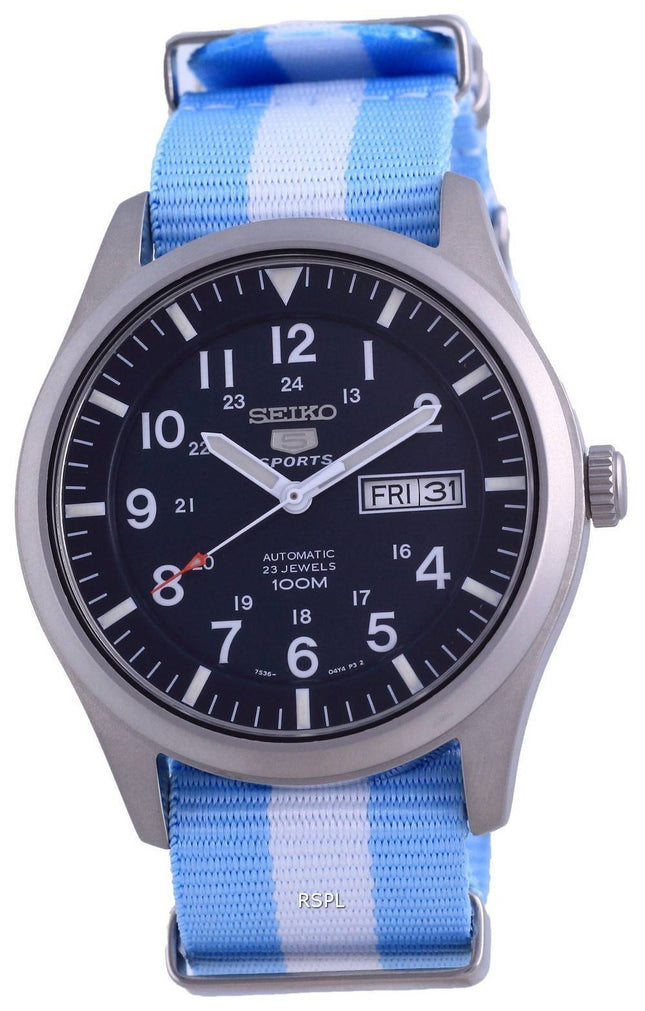 Seiko 5 Sports Automatic Polyester SNZG11K1-var-NATO24 100M Herrklocka