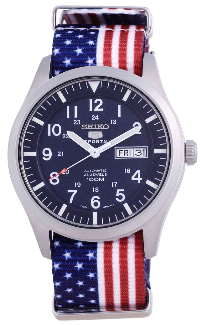 Seiko 5 Sports Automatic Polyester SNZG11K1-var-NATO27 100M Herrklocka