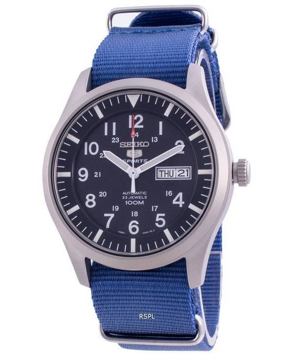 Seiko 5 Sports Blue Dial Automatic SNZG11K1-var-NATO8 100M Herrklocka