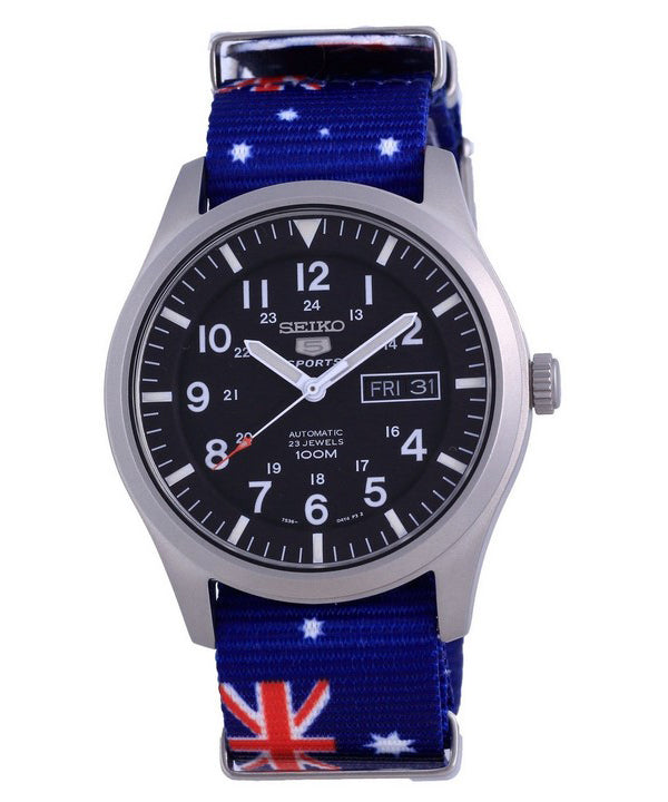 Seiko 5 Sports Automatic Polyester SNZG15K1-var-NATO30 100M Herrklocka