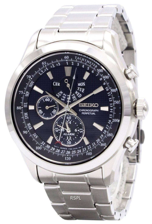 Renoverad Seiko Chronograph Perpetual SPC125 SPC125P1 SPC125P Herrklocka