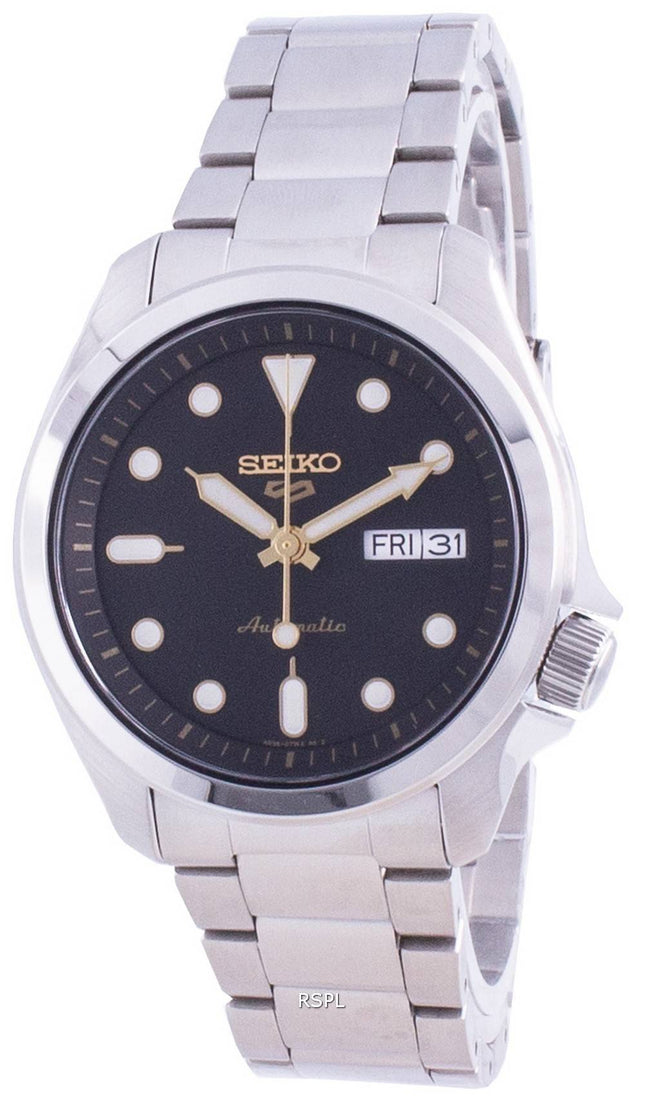 Renoverad Seiko 5 Sports svart urtavla automatisk SRPE57 SRPE57K1 SRPE57K 100M herrklocka