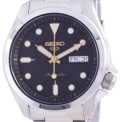 Renoverad Seiko 5 Sports svart urtavla automatisk SRPE57 SRPE57K1 SRPE57K 100M herrklocka