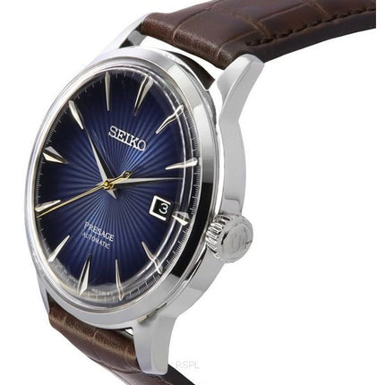 Seiko Presage Cocktail Time Kalvläderrem Blue Dial Automatisk SRPK15J1 herrklocka