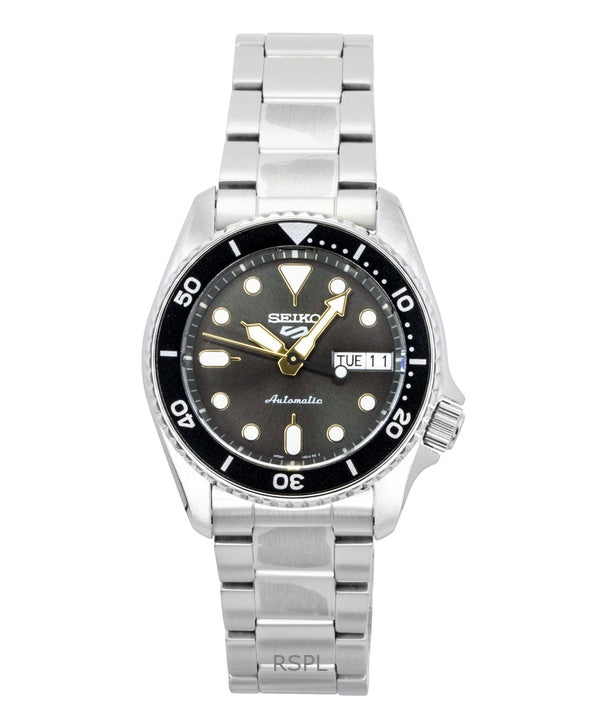 Seiko 5 Sports SKX Street Stonewash rostfritt stål svart urtavla automatisk SRPL79K1 100M herrklocka