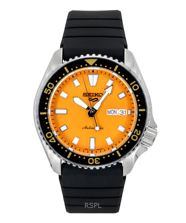 Seiko 5 Sports SKX Redux silikonrem orange urtavla automatisk SRPL89K1 100M herrklocka
