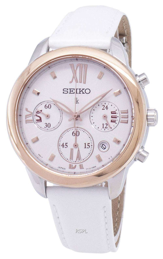 Renoverad Seiko Lukia Chronograph Quartz SRWZ84 SRWZ84P1 SRWZ84P Damklocka