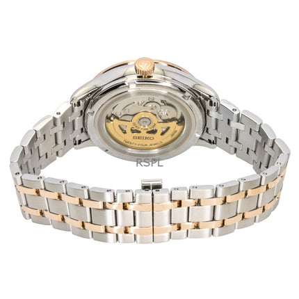 Seiko Presage Japansk trädgård Tvåfärgad rostfritt stål Brun urtavla Automatisk SSA466J1 Herrklocka