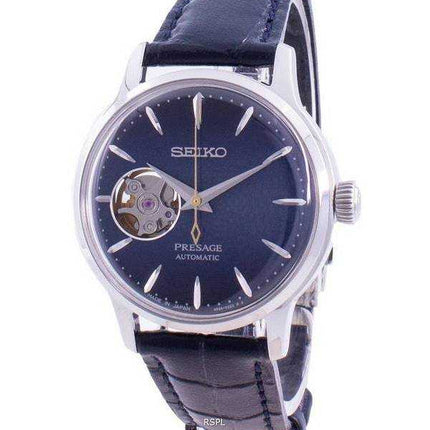 Renoverad Seiko Presage Automatic Cocktail Time Blue Moon SSA785 SSA785J1 SSA785J Open Heart Japan Made Damklocka