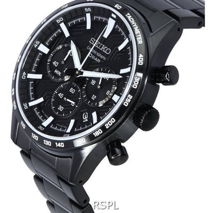 Seiko Urban Sports Chronograph Black Dial Quartz SSB415 SSB415P1 SSB415P 100M herrklocka