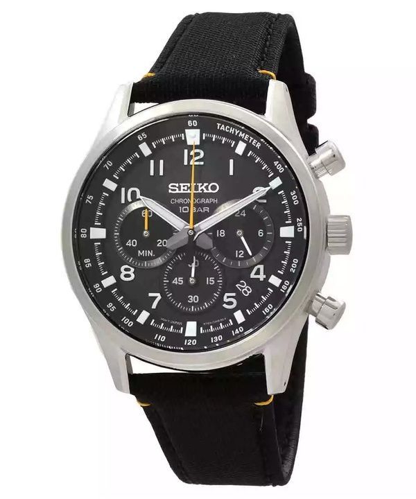 Seiko Discover More Sport Chronograph Nylonrem Black Dial Quartz SSB449P1 100M herrklocka