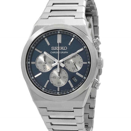 Seiko Sport Chronograph Rostfritt stål Blå Urtavla Quartz SSB453P1 100M herrklocka