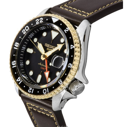 Seiko 5 Sports SKX GMT Läderrem Brun Urtavla Automatisk SSK036K1 100M herrklocka