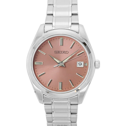 Seiko Rostfritt Stål Laxfärgad Urtavla Quartz SUR523P1 100M Herrklocka
