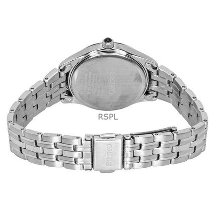 Seiko rostfritt stål krämfärgad urtavla kvarts SWR069P1 damklocka