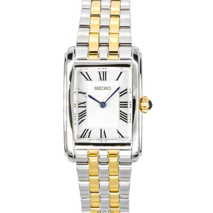 Seiko tvåfärgad rostfritt stål silverfärgad urtavla kvarts SWR087P1 damklocka