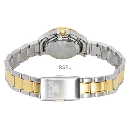 Seiko 5 tvåfärgad rostfritt stål svart urtavla 21 juveler automatisk SYMD94K1 damklocka