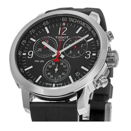 Tissot PRC 200 T-Sport Chronograph Black Dial Quartz Diver&#39,s T114.417.17.057.00 200M herrklocka