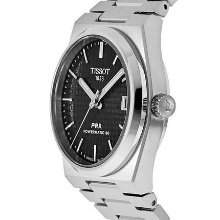 Tissot PRX T-Classic Powermatic 80 svart urtavla automatisk T137.207.11.051.00 100M unisexklocka