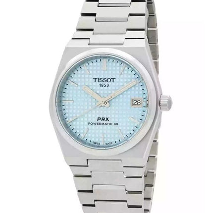 Tissot T-Classic PRX Powermatic 80 rostfritt stål Ice Blue Urtavla Automatisk T137.207.11.351.00 100M Damklocka