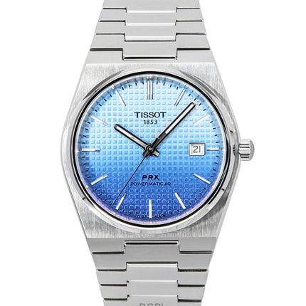 Tissot PRX Powermatic 80 Gradient Rostfritt stål Ice Blue Chameleon Urtavla Automatisk T137.407.11.351.01 100M herrklocka
