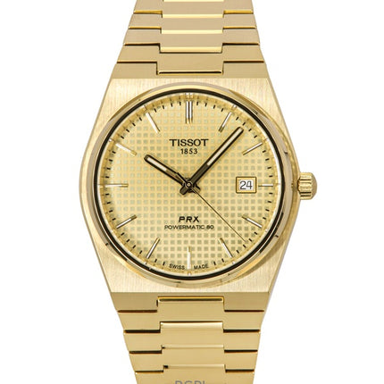 Tissot PRX Powermatic 80 guldton i rostfritt stål Champagneurtavla Automatisk T137.407.33.021.00 100M herrklocka