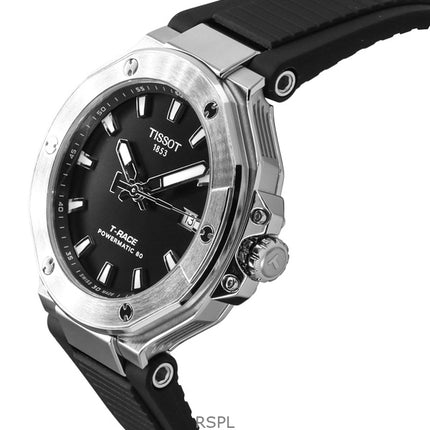 Tissot T-Race Powermatic 80 Silikonrem Svart Urtavla Automatisk T141.807.17.051.00 100M herrklocka