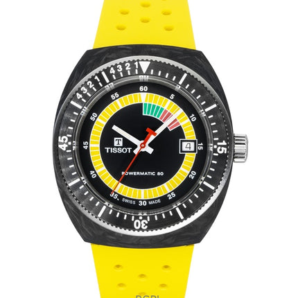 Tissot Sideral S syntetiskt armband svart urtavla automatisk dykarklocka T145.407.97.057.00 300M herrklocka