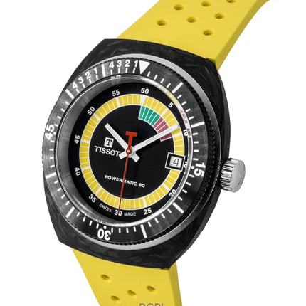 Tissot Sideral S syntetiskt armband svart urtavla automatisk dykarklocka T145.407.97.057.00 300M herrklocka