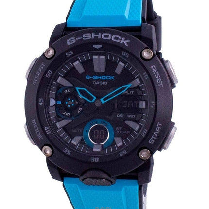 Renoverad Casio G-Shock Standard Analog Digital Resin Armband Black Dial Quartz GA-2000-1A2 200M herrklocka